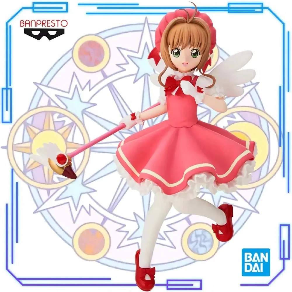 

In Stock Bandai Original Genuine Cardcaptor Sakura Crow Card Edition Figure Kinomoto Sakura 20cm Banpresto Model Toy Figure SMSH