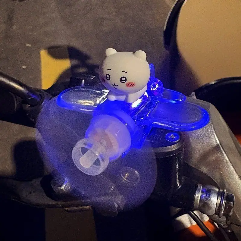 Cartoon Chiikawa Hachiware Rotating luminous small aircraft car ornament cute Usagi decoration Bicycle ornament girl's gift