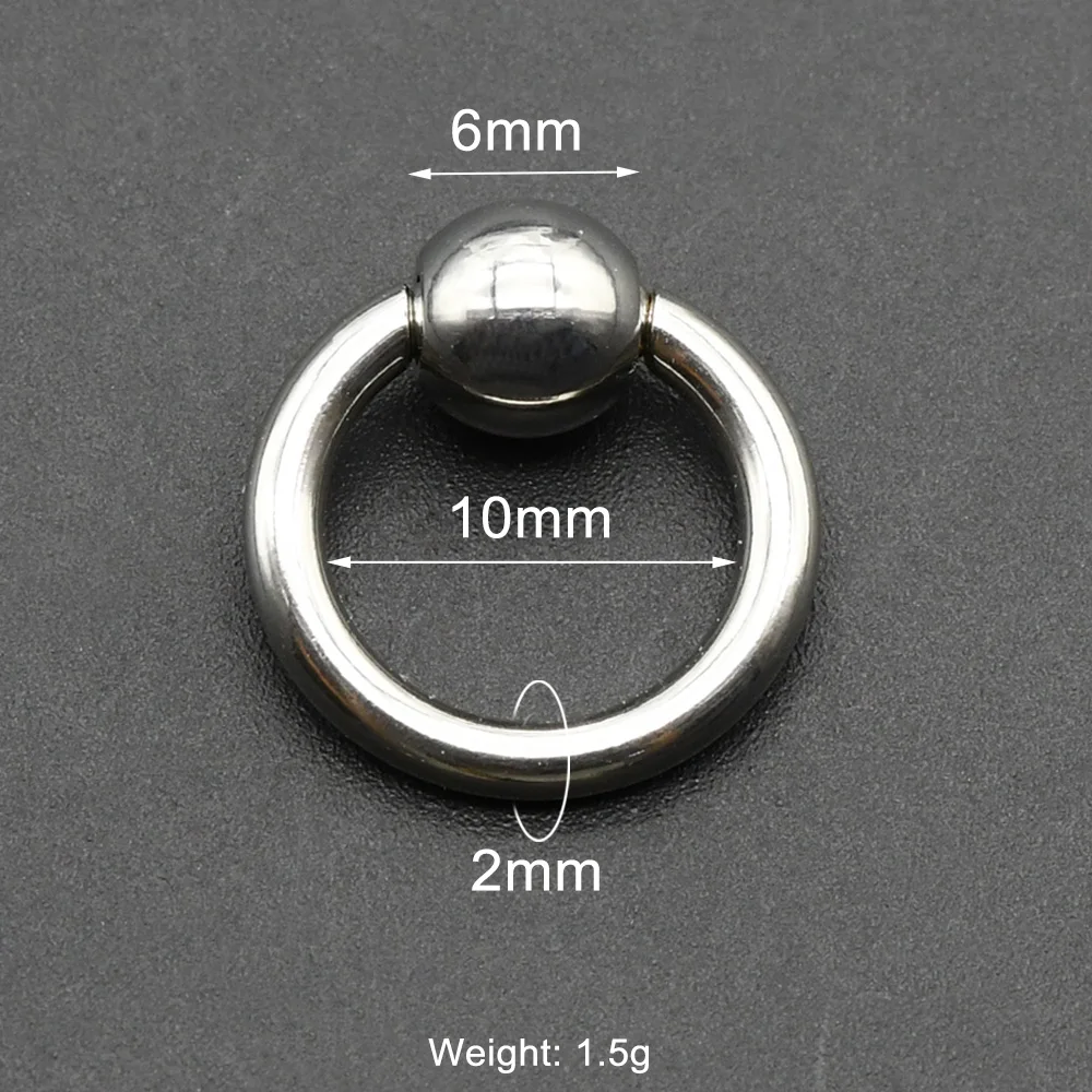Captive Spring Bead Ring for Septum Piercing