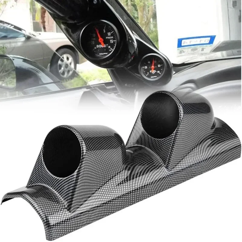 Universal Gauge Cup Car Meters Mount Holder 2 inch 52mm Gauge Pod 2/3 Hole Left Hand Drive A-Pillar Meter Pod Black/Carbon Fiber