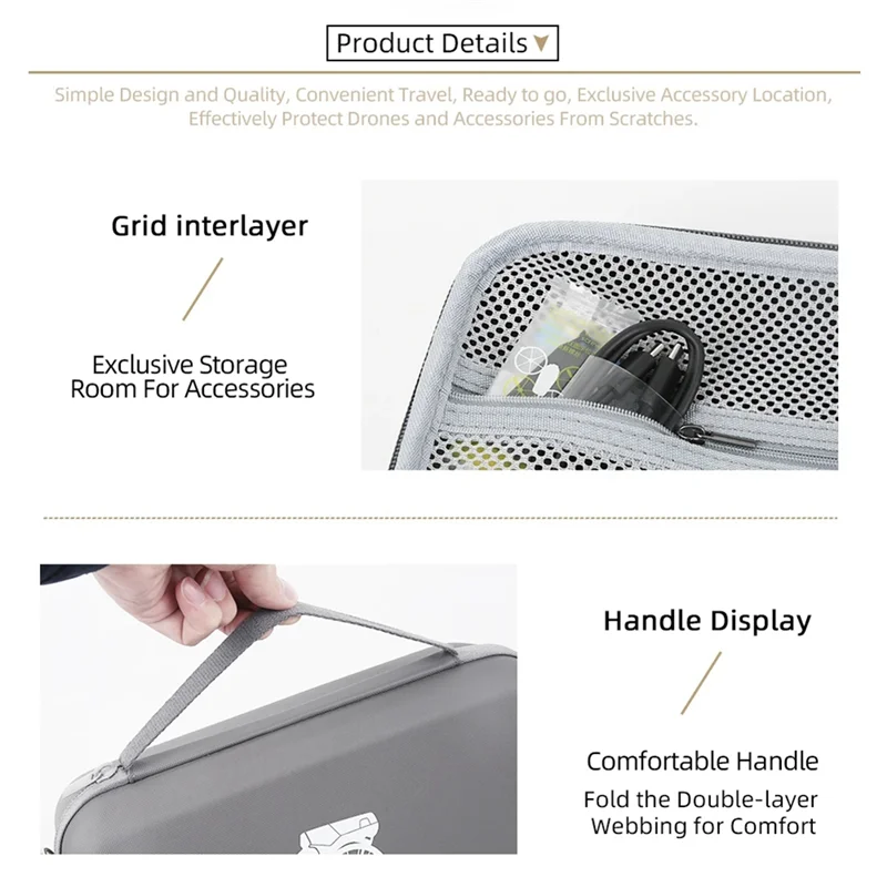 

B04C-For FLIP Drone Accessories Storage Bag For DJI For FLIP RC 2 Remote Control Portable Carrying Case Anti-Fall Handheld Bag