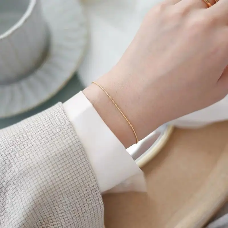 New Ultra-fine Snake Chain Bracelet Gold Simple Bracelet for Women New Style Creative Bracelet Jewelry Accessories image 3