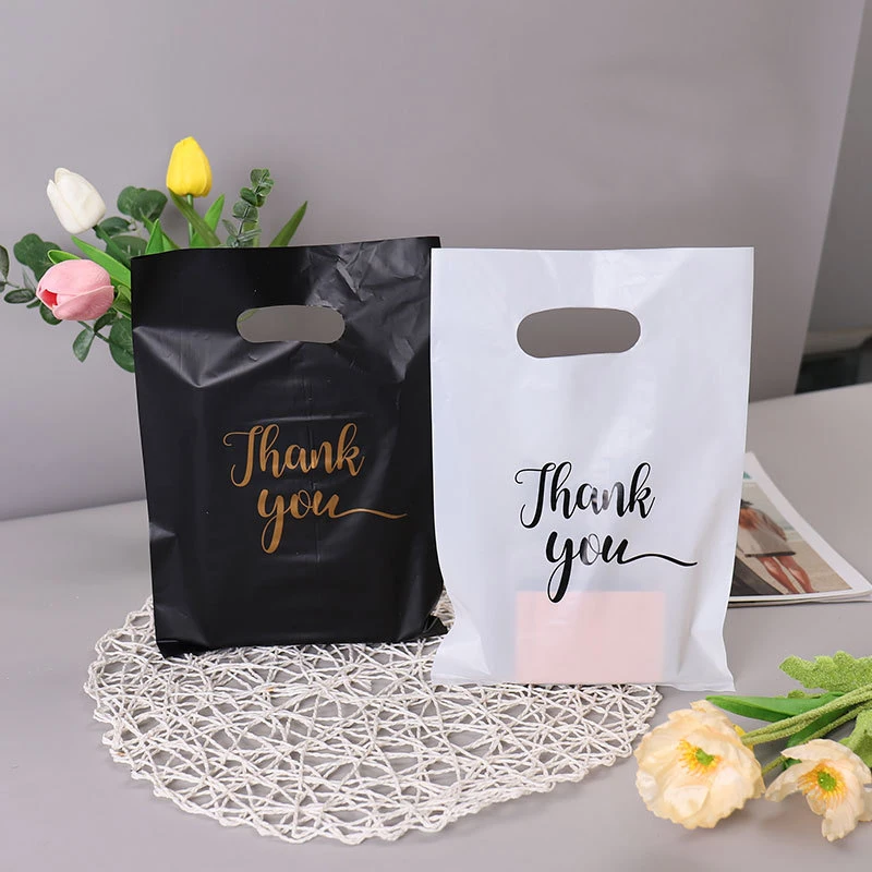 

100pcs/Lot Plastic PE Vinyl Bags Thank You Gift Packaging Pouches Makeup Clothing Bag Custom Logo 15x20, 20x25, 20x30, 25x35cm