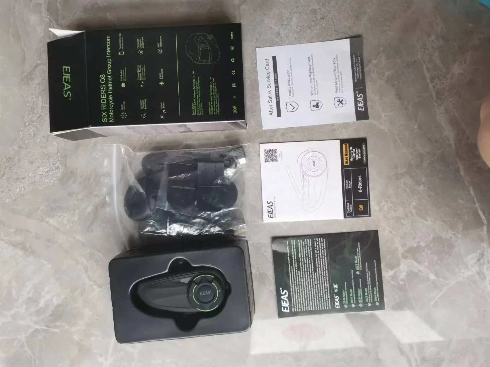 

NEW IN STOCK EJEAS Q8 6 Riders Para Moto Wireless Intercomunicador Motorcycle Headset