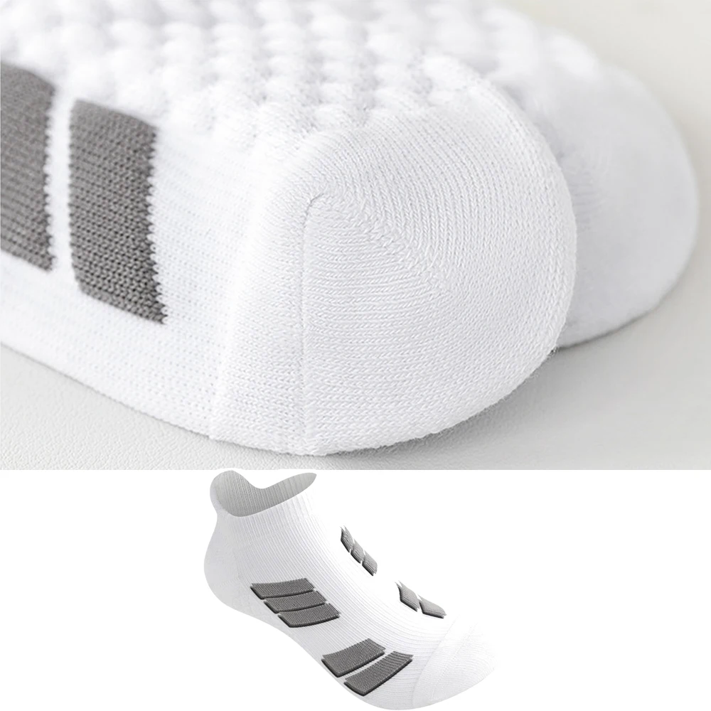 10Pairs Black Low Cut Sports Socks Unisex Breathable Sweat Absorbing Running Basketball Leisure Towel Bottom Socks for Men And W view 3