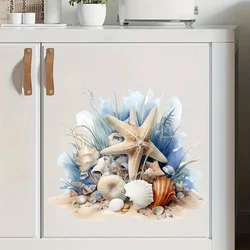 Starfish & Shell Beach-ThemedSelf-Adhesive Wall Stickers, Bedroom Entryway Living Room Porch Home Decoration Wall Stickers