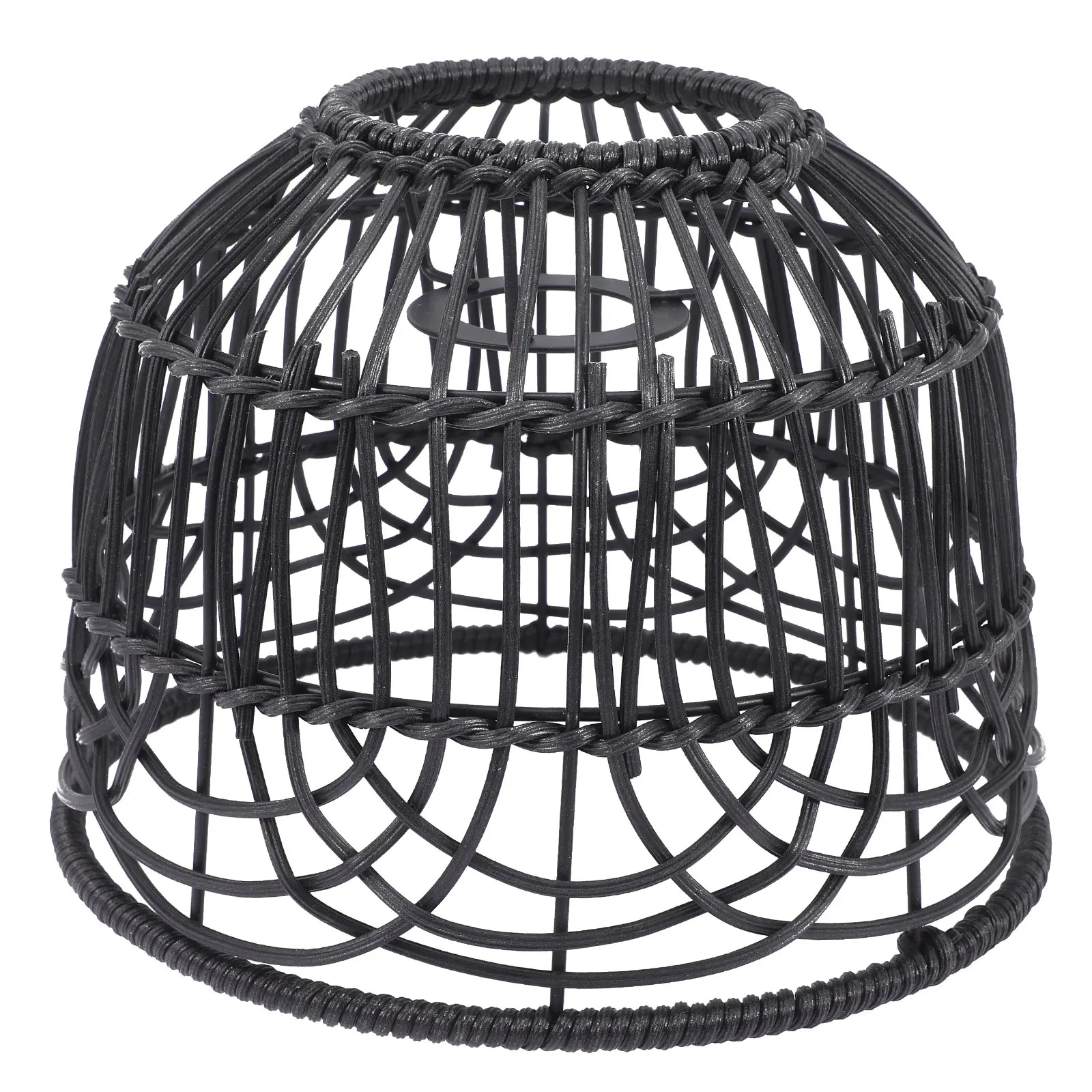 

Rattan Lampshade Replacement H woven Pendant Light Shades Black Study Room Decoration Simple Style Ceiling Lamp Cover