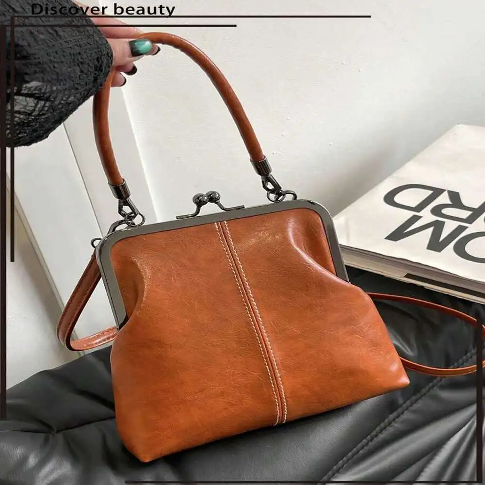 

Retro Solid Color Faux Leather Crossbody Bag-Adjustable Strap For Daily Use & Dates