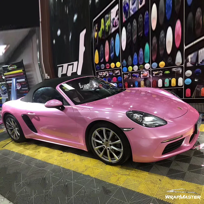 

Розовая защита капота в виде ракушки, супер глянцевая металлическая автомобильная пленка