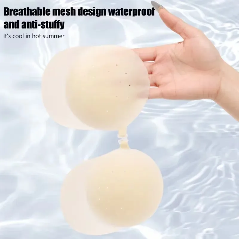 Invisible Thin Silicone Nipple Covers Reusable Anti-Sagging Breast Petals for Strapless Bras Anti-Show Invisible Nipple Covers - view 2