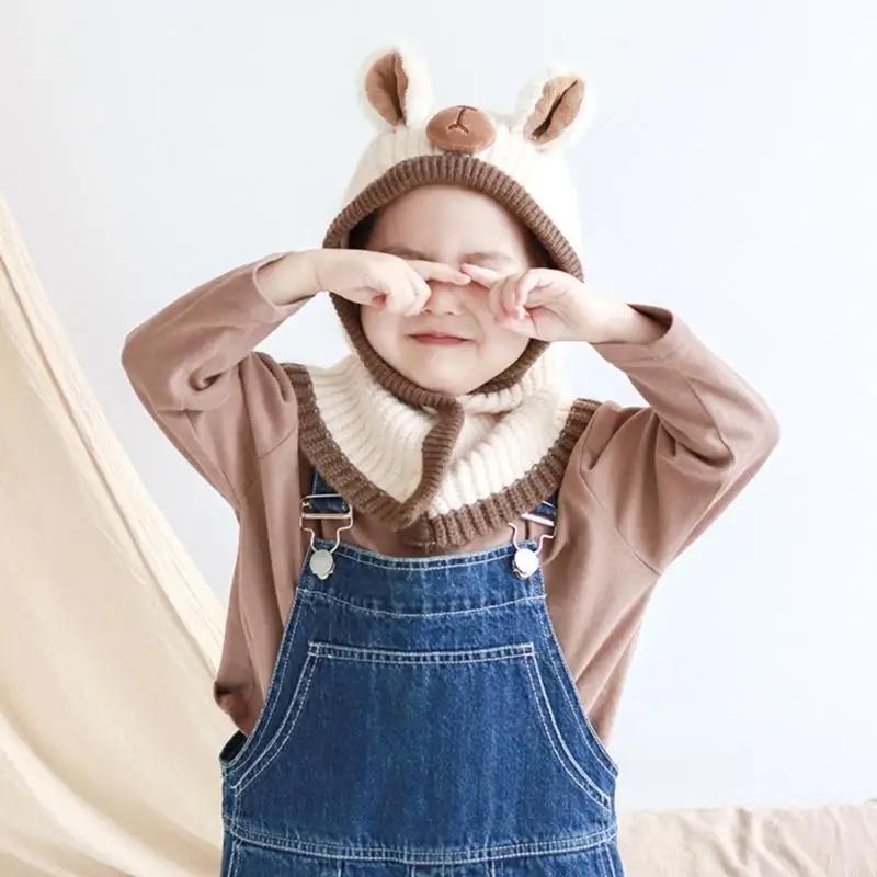 

Baby Bonnet Comfortable Woolen Infant Headwear Lovely Pattern Knitted Baby Hat