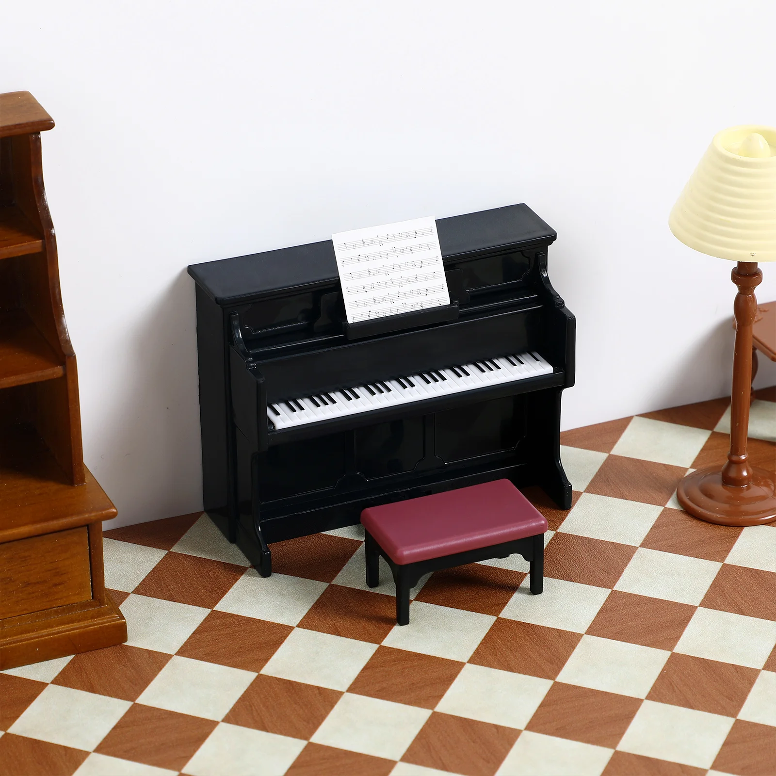 Accessoires de scène en plastique pour mini piano, accessoires de maison, meubles miniatures, courses