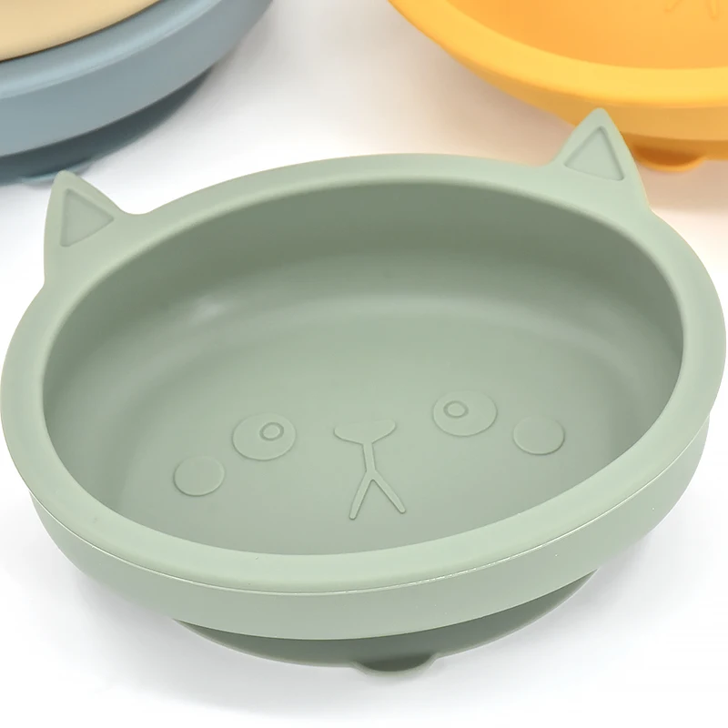 Baby Silicone Feeding Plate Silicone Sucker Bowl for Kids Waterproof Suction Bowl BPA Free Children\'s Dishes Kitchenware