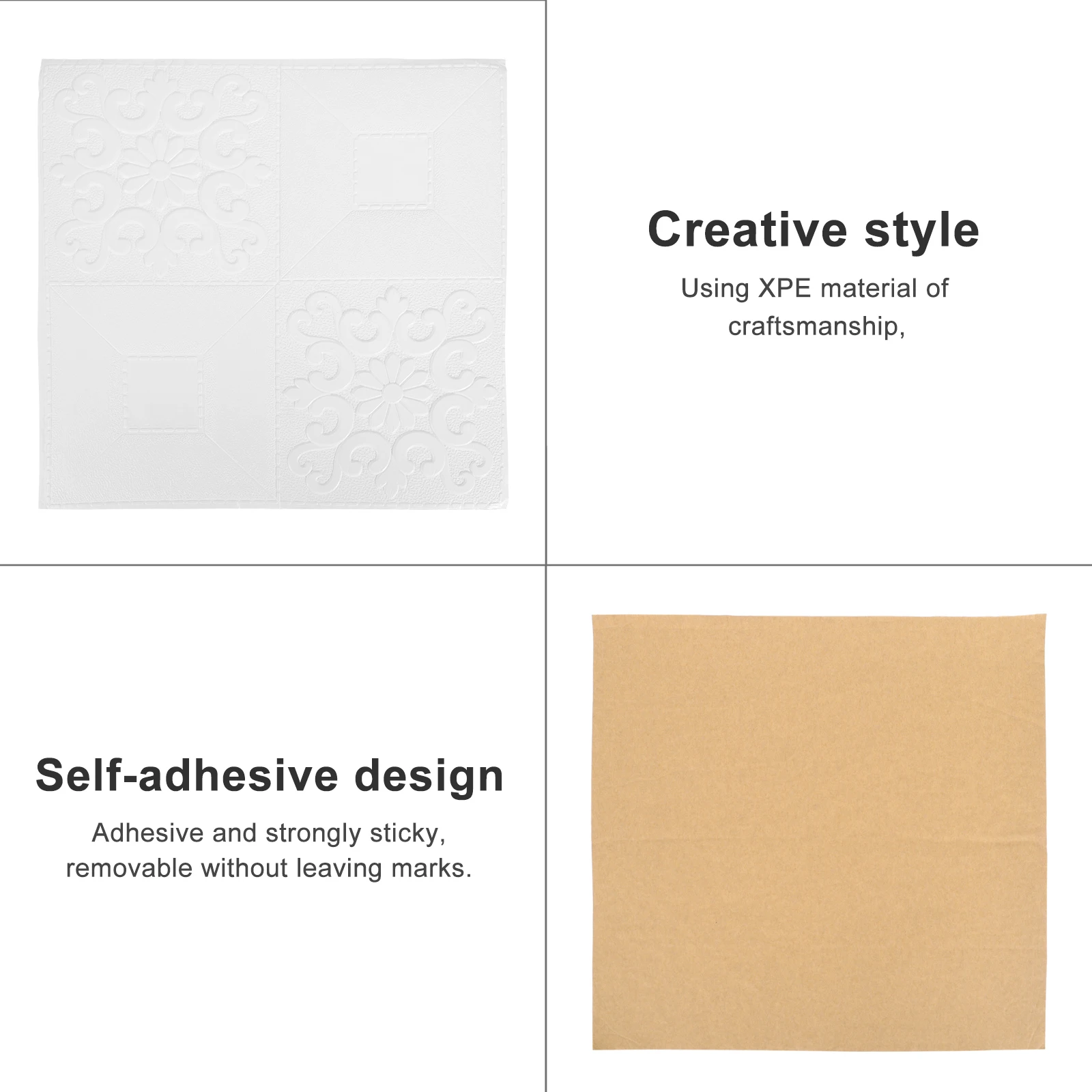 

10 Pcs Self Adhesive Wall Stickers Creative Wallpapers 3D Wall Art Decors Durable XPE Easy Peel Smooth Surface
