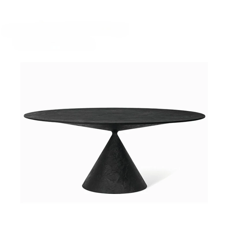 

Modern modern Nordic industrial style designer round hourglass dining table living room oval table