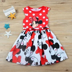 Baby Girls Dresses Summer Cartoon Minnie Mouse Dot Short Sleeve Infant Cute Birthday Party Princess Dress Cotton Toddler Clothes