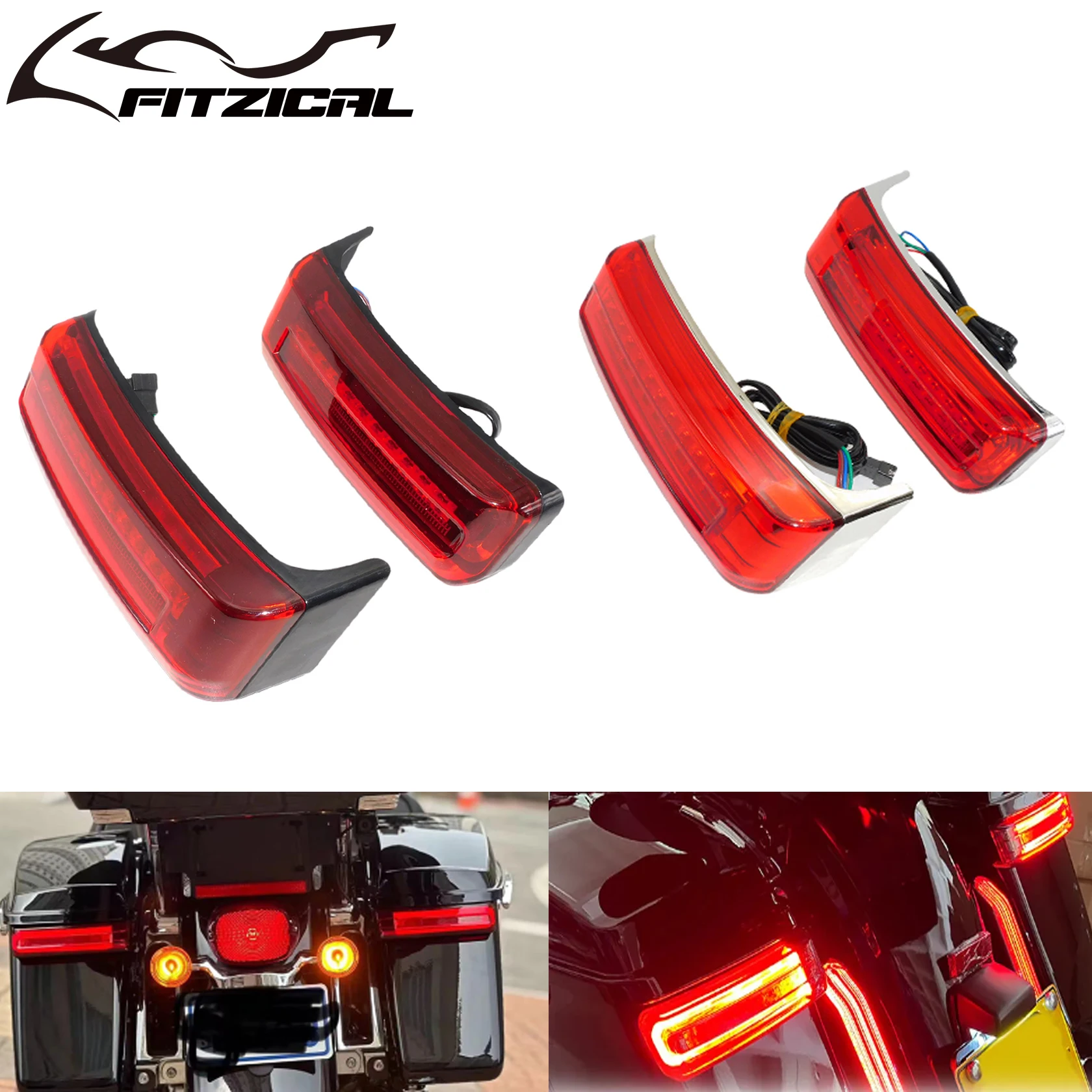 Motorcycle LED Saddlebag Run Brake Turn Signal Light Lamp For Harley Touring CVO Electra Road Street Glide Ultra Limited 2014-Up