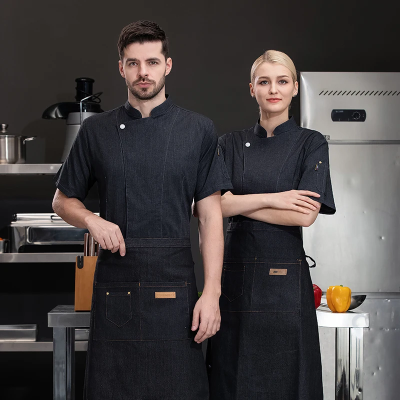 Uniforme de Chef para cocina, ropa de Chef, servicio de alimentos, diseño de bolsillo para brazo, excelente y cómoda textura