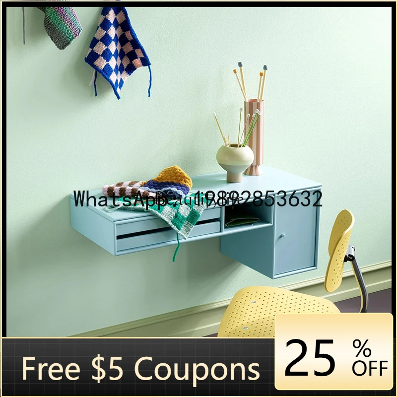 Comodino Minimalista Italiano ZZ, Stile Crema, Scrivania Integrata, Mobile Dopamina Verniciato