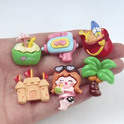 10/100PC Resin Accessories Simulation Resort Series DIY Scrapbook Frame Hairpin Craft Phone Case Doll House Play Fridge Magnets