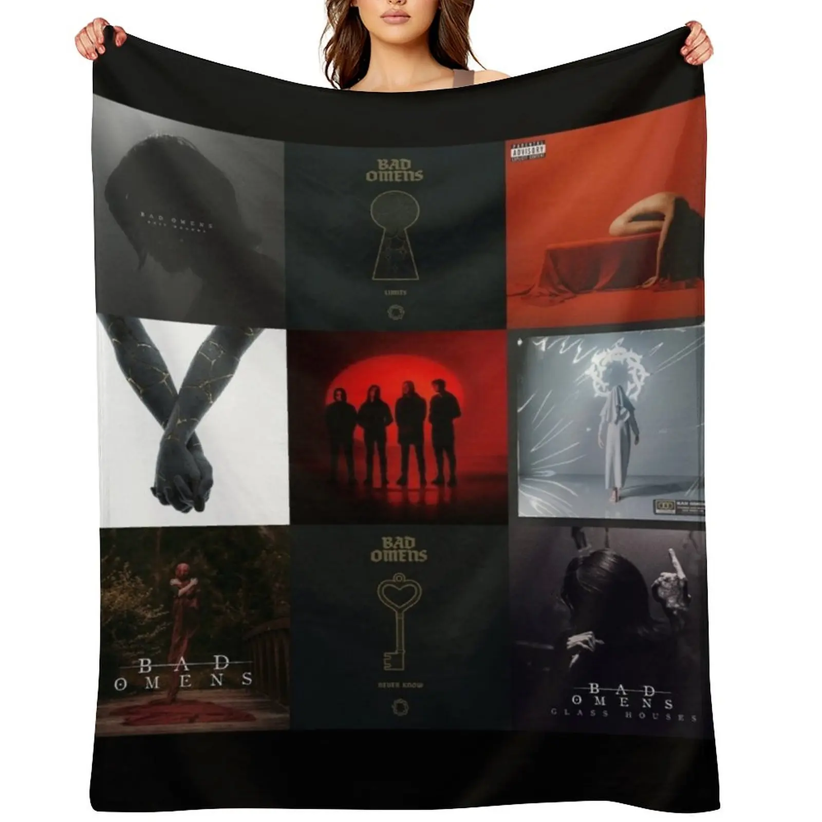 Bad Omens all albums, popular singles and members Throw Blanket Beautifuls warm winter Luxury Throw Sofa Quilt Blankets
