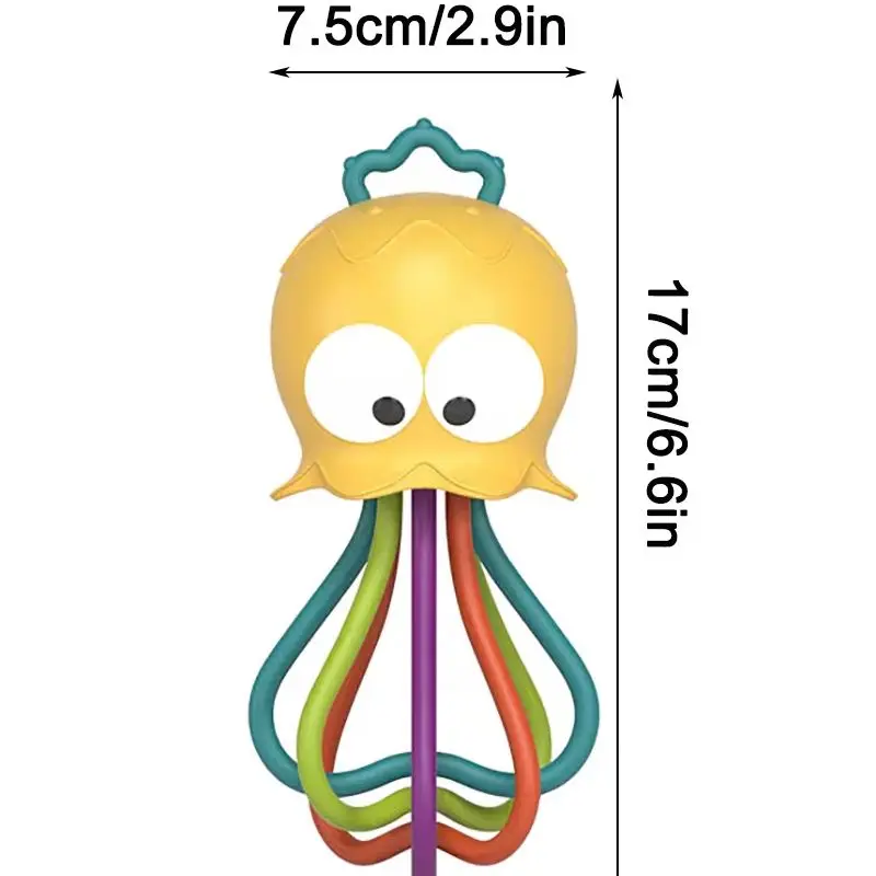 Multi Functional Baby Jellyfish Ringing Gum Teether Toys for 0-12 Months, Montessori Sensory Fine Motor Skills for Baby Gift