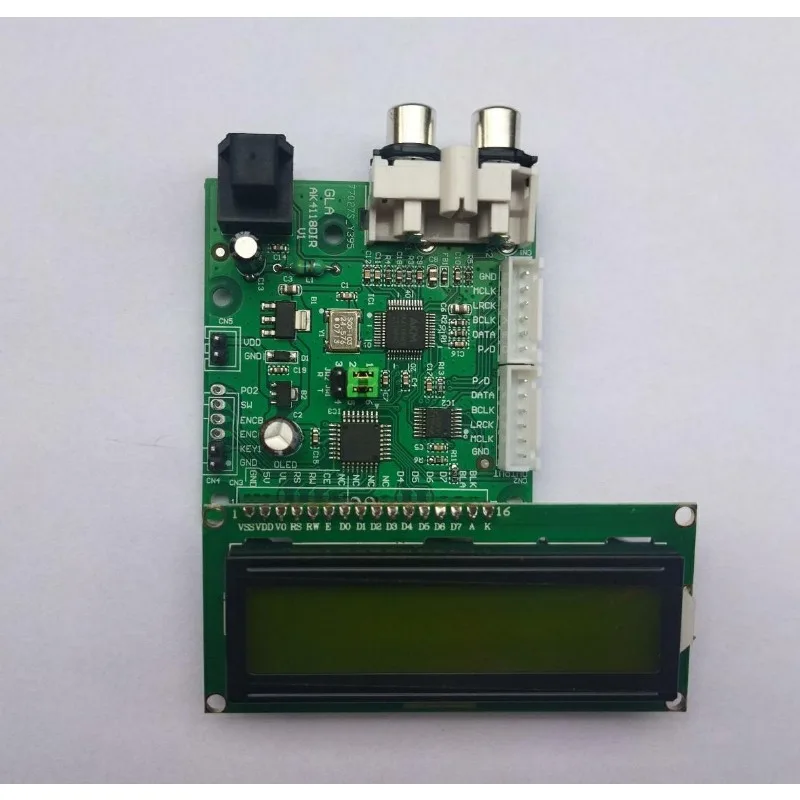 AK4118/Fiber/Coaxial/I2S Input/I2S Output Digital Receiver Board, Soft Control/Sampling Display