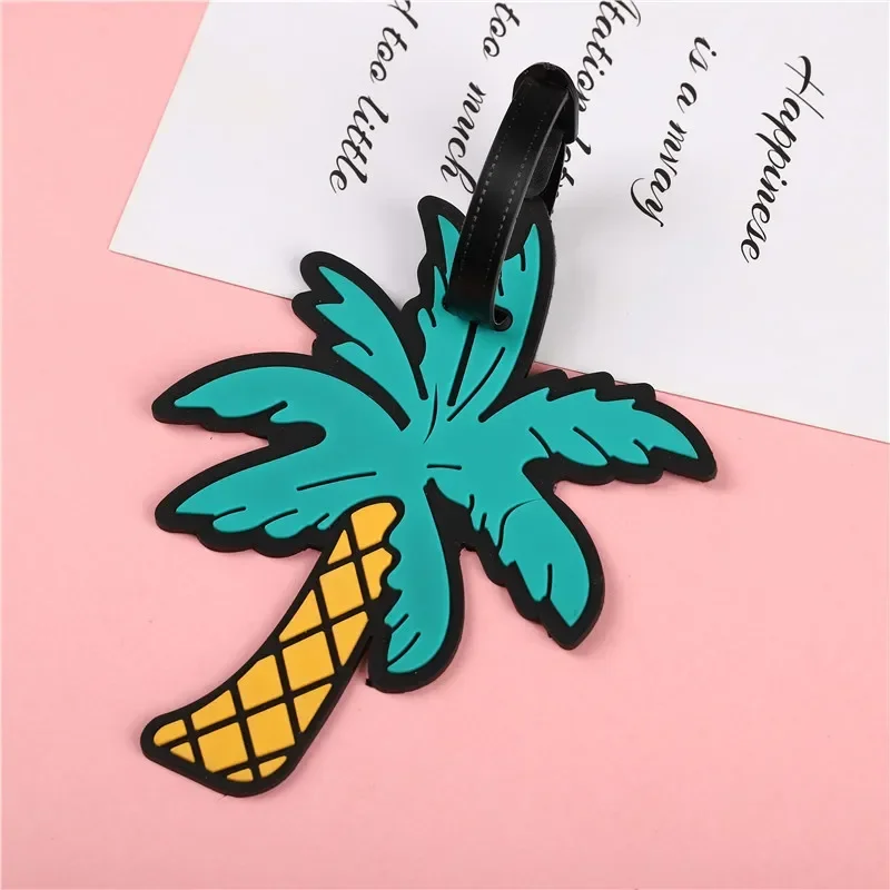 Portable Travel Luggage Tag Cute Silica Gel Tree Fruit Shape Suitcase ID Addres Holder Baggage Boarding Tag Travel Accessories