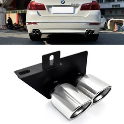 Decorative Exhaust Tip For BMW F10 F11 520 530 525 528 Original Bumper Stainless Steel Exhaust Pipe Muffler Tip Dual Tailpe