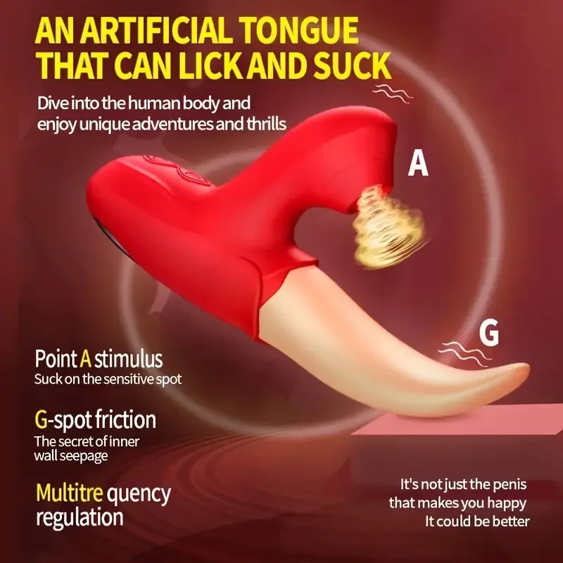 2in1 اللسان لعق الفم مص هزاز للنساء البظر محفز الإناث الاستمناء مصاصة لعق لعبة الجنس للنساء Adlut 18 #3