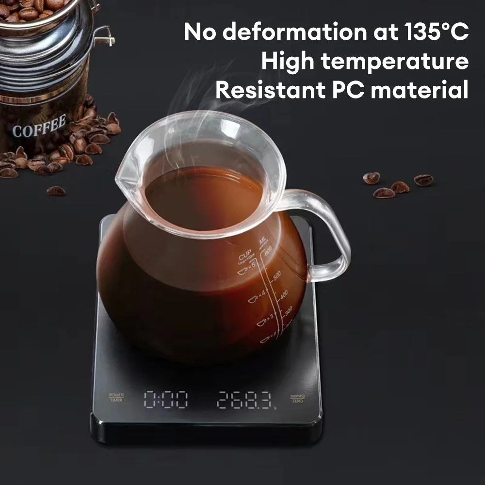 

Electronic Coffee Scale With Timer Led Screen Espresso Usb 3kg Max Weighing 0.1g High-precision Measures Kitchen Baking Scale