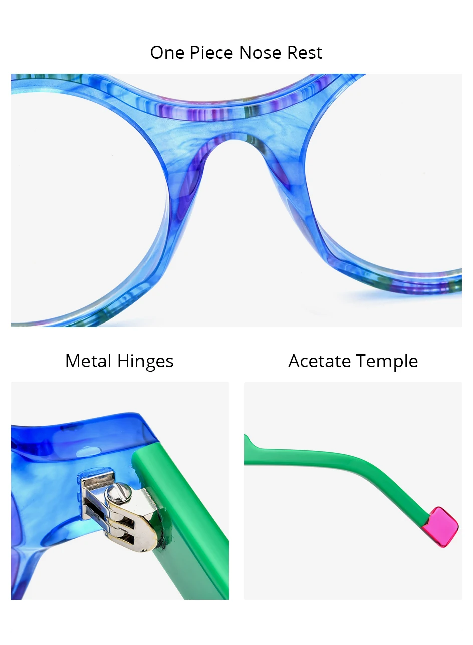 HEPIDEM Acetat Brille Rahmen Frauen übergroße große runde Brille japanische handgemachte Brille dicke transparente Brille 9351 – Detail 3