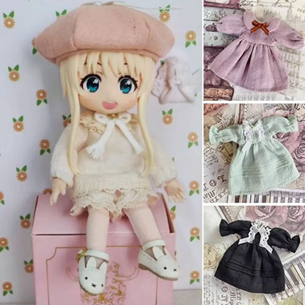 

Платье с воротником ручной работы, юбка, кружевная модная ночная рубашка с круглым воротником, аксессуары «сделай сам», кукла, домашняя одежда