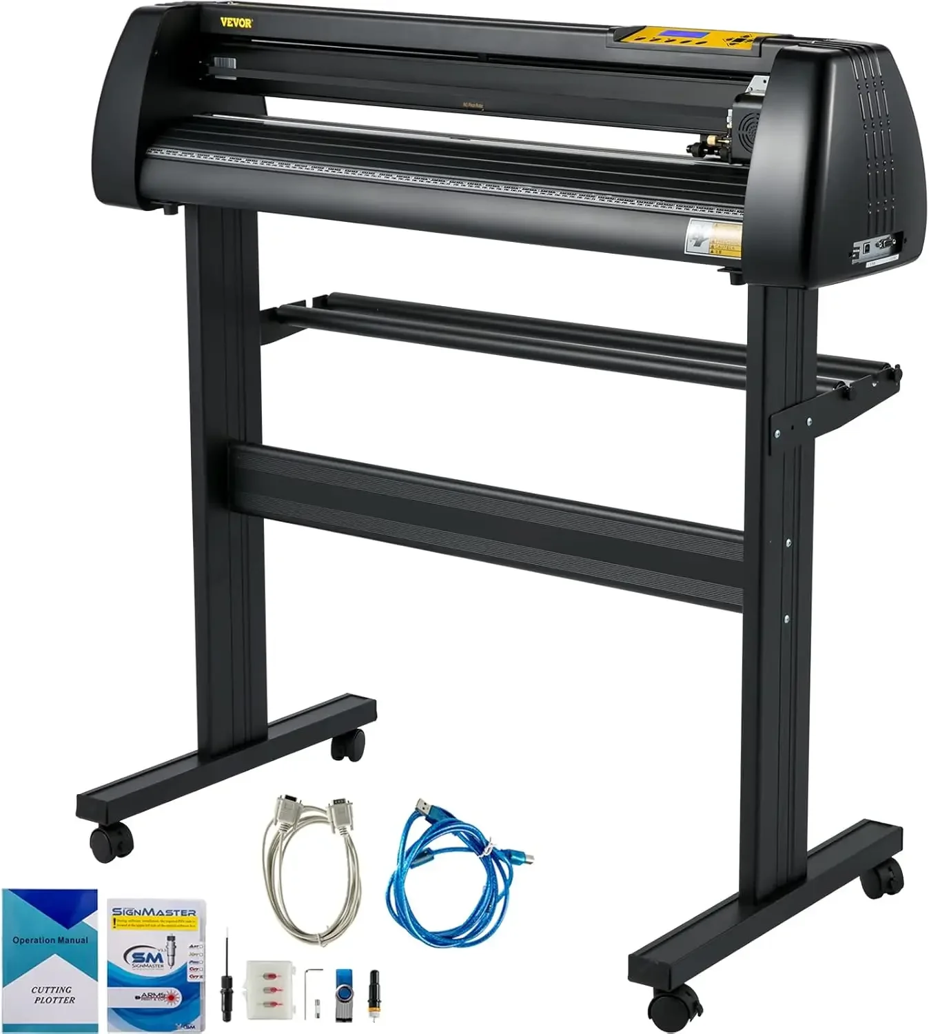 Vinyl Cutter Machine, 28 Inch Paper Feed Cutting Plotter Bundle, Adjustable Force & Speed Vinyl Printer, LCD Display