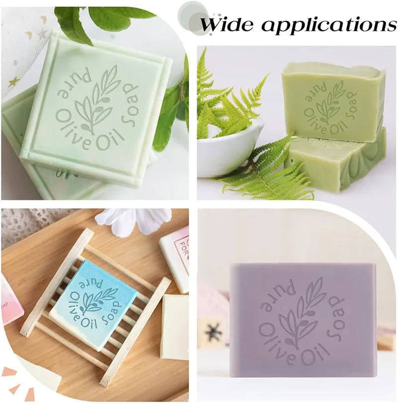 Handmade Soap Stamp Pure Olive Oil Soap Acrylic Soap Stamp Letter Soap Chapter Embossing Stamp Mini Seal for Soap Clay Biscuits