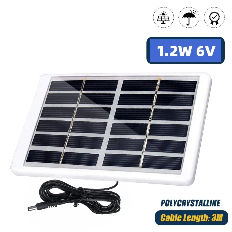 Mini DC interface 6V 1.2W Solar Panel Portable Polysilicon Panel Outdoor DIY Solar Charging Panel with CABLE Battery Charging