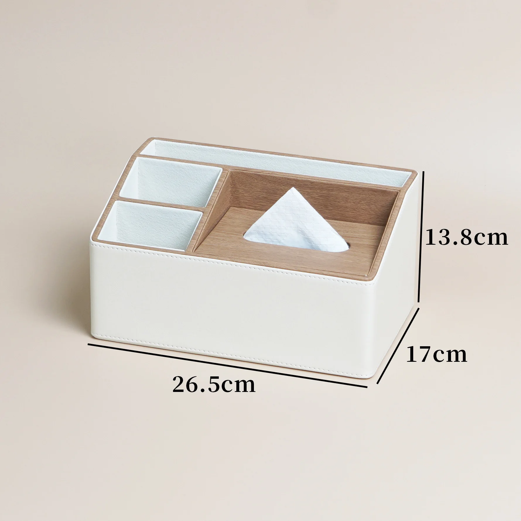 

Leather Tissue Box & Remote Holder - Minimalist Desktop Organizer for Living Room, Wholesale Storage Box with Pen Slot