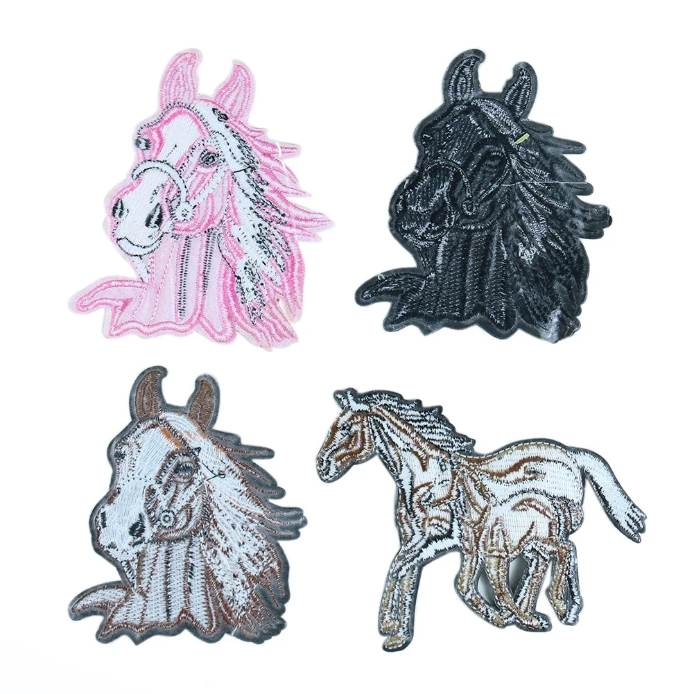 Animals Patches Fantasy Rainbow Horse Embroidery Applique High Quality Patch Iron on Clothes Stickers Decor Sewing Accessories