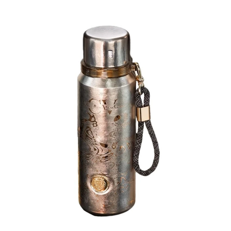 Pure titanium thermos cup Large capacity men's magnetic tea separation tea cup 2026 New Year's gift titanium cup