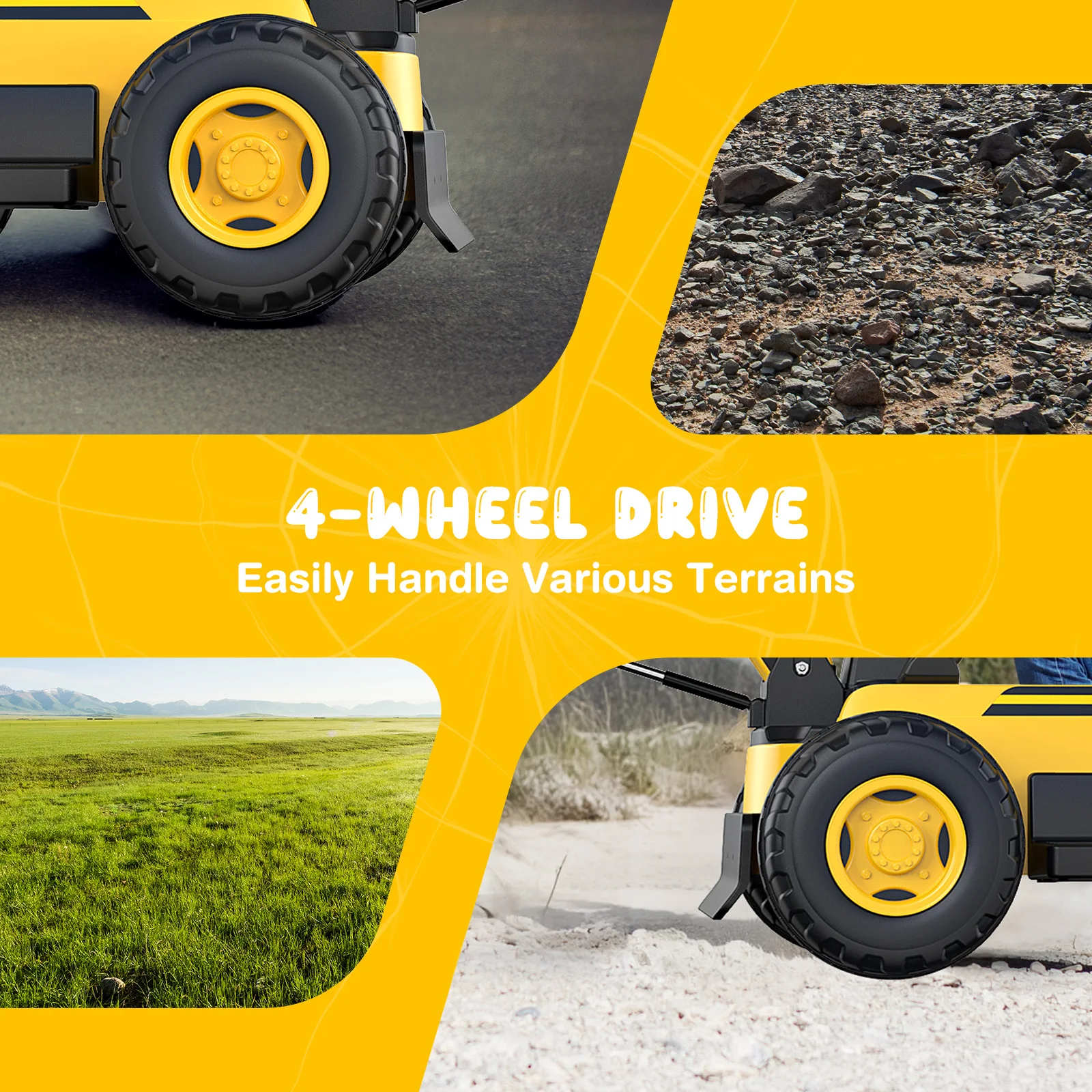 LIGIANT 12V 4WD Koparka Elektryczna dla Dzieci, Silnik 4x75W, Akumulator 10Ah, Elektryczny Ramię, Pilot, Bluetooth, Prezent na Boże Narodzenie dla Dzieci w Wieku 3-8 Lat