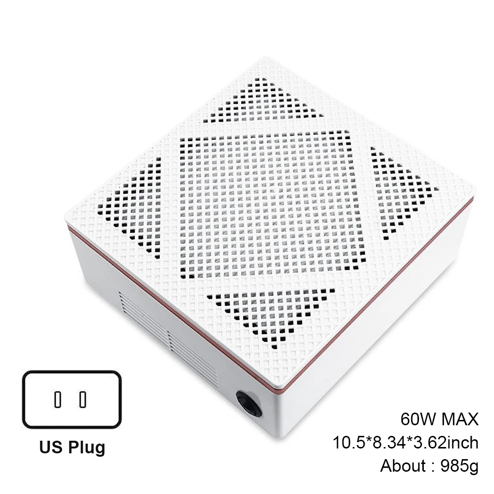 ماكينة تفريغ الأظافر بمروحة شفط قوية بقدرة 60 وات مع فلتر ومزيل مسحوق الغبار ومعدات مانيكير لصالونات التجميل المنزلية