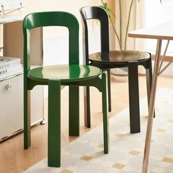 Nordic krzesło do jadalni z litego drewna możliwość układania w stosy domowe siedzenia lekkie luksusowe kolorowe krzesło restauracyjne kompaktowy nowoczesny design