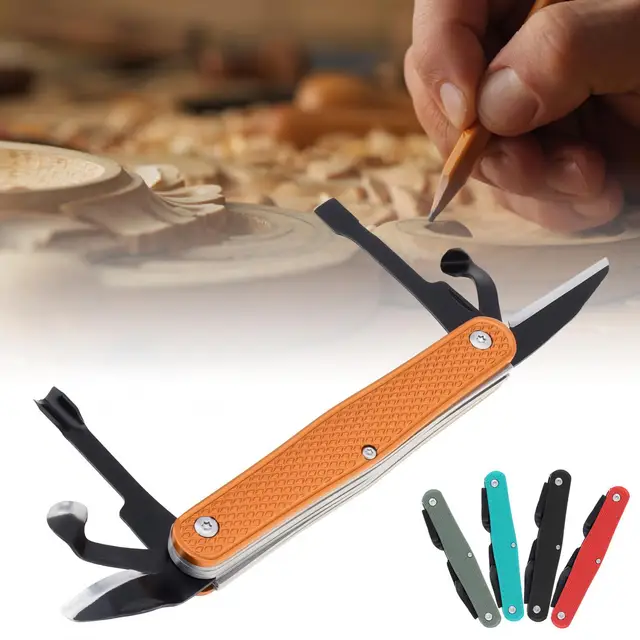 Wood & SK5 MultiTool Przenośny składany nóż kieszonkowy dla praworęcznych Narzędzie do rzeźbienia Prezent na kemping / wyposażenie domu