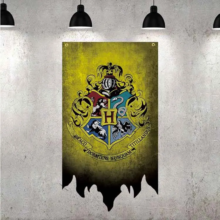 30*50CM Harries Hogwarts College Decorative Flag Shabby Styles Potters Gryffindor Halloween Party Supplies Decoration Banner