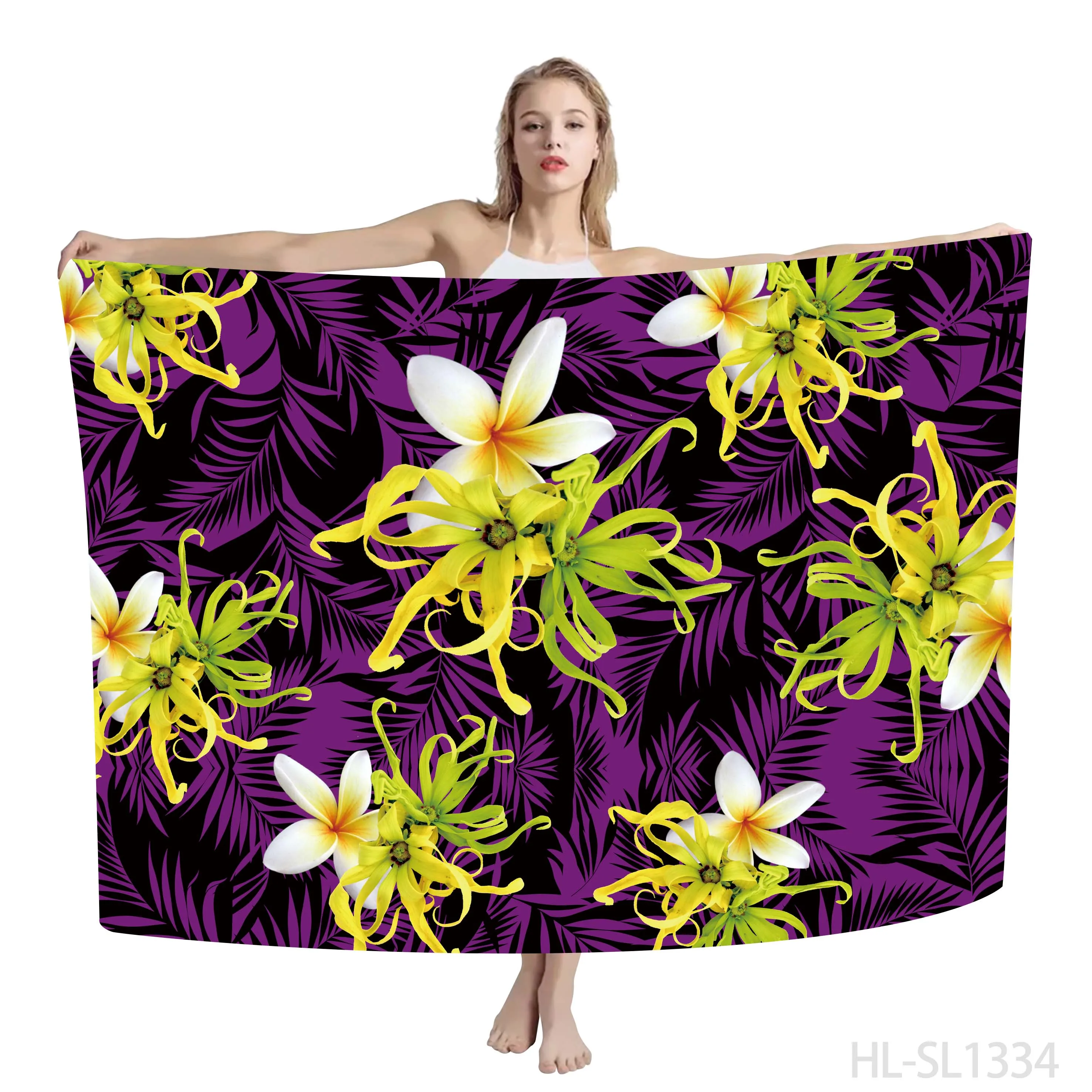 New Custom Design Hawaiian Island Sarong Ladies One-Piece Coat Polynesian Sarong Beach Style