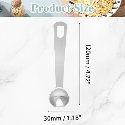 2 Stück 1/3 Esslöffel (1/3 Tbit/s |   1 Tsp |   5ml |   5 cm) Edelstahl-Messlöffel, 1 Teelöffel, einzelner Messlöffel aus Metall