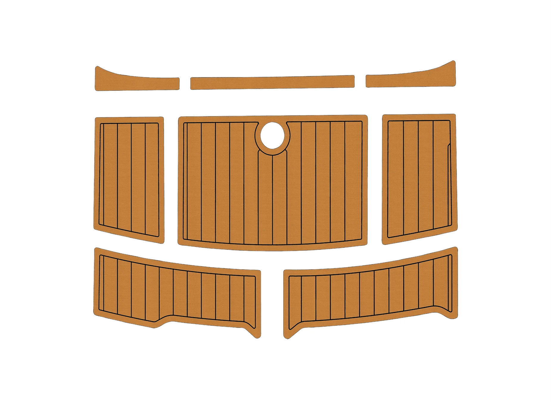 Non-Slip EVA Faux Teak Marine Mat Self-Adhesive 6mm Yacht Cockpit Pad for 2002-2007 Flipper 666 HT Boat Decking Easy Install