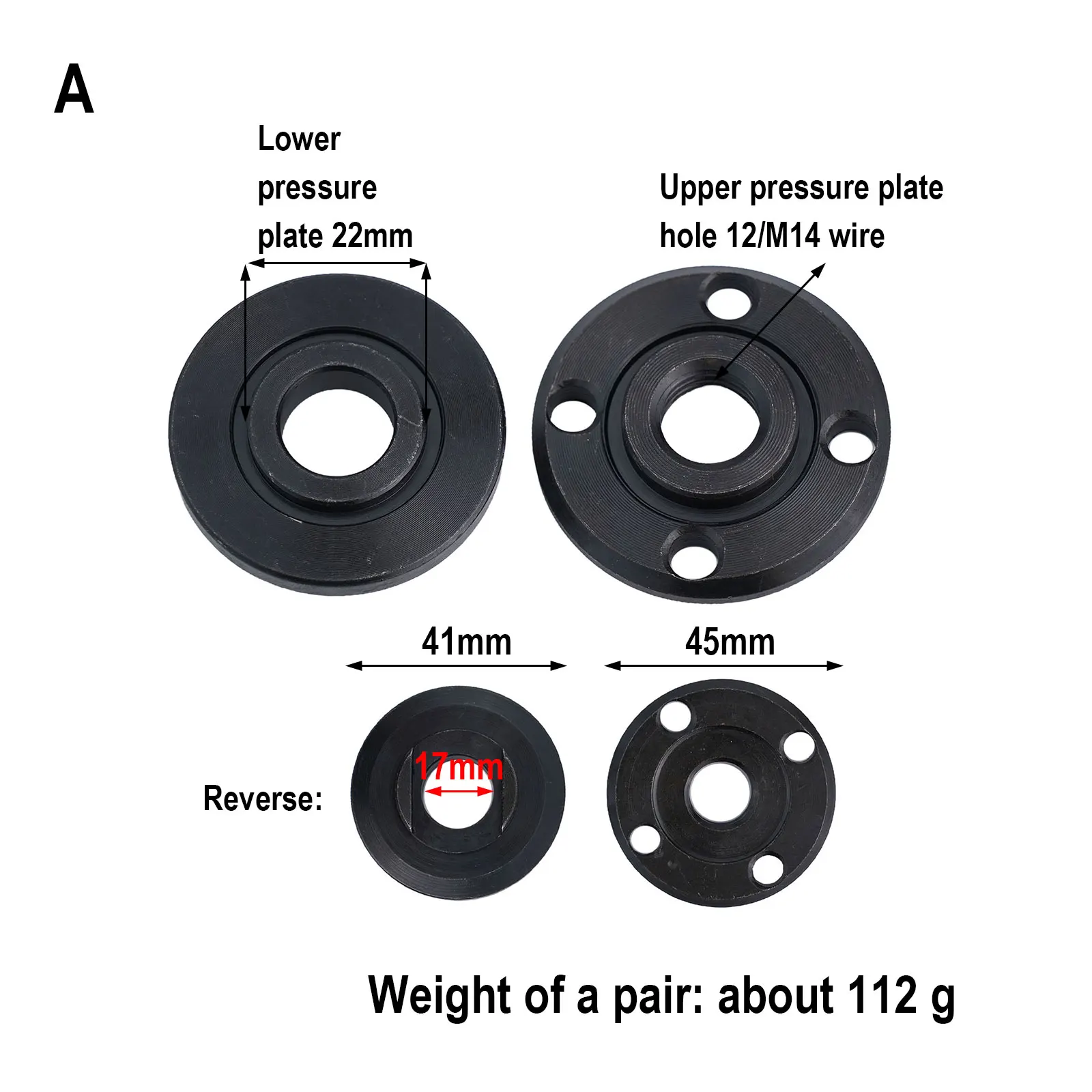 2 pz 17/22mm diametro del foro sostituzione smerigliatrice angolare piastra di pressione in metallo per 150 utensili elettrici accessori muslimah