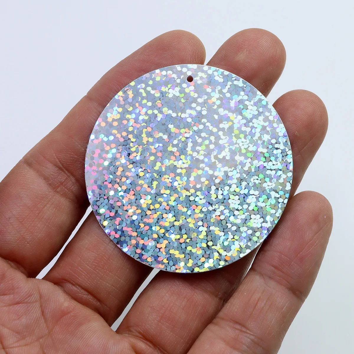 100g Approx 423/140pcs 29/50mm Round Shape with hole Loose Laser Sequins Sewing Wedding Craft Garments Decoration