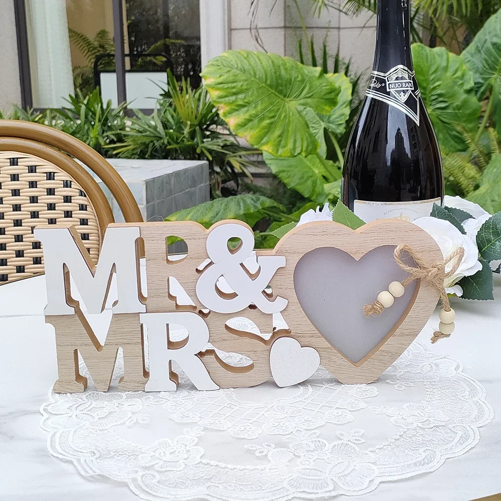 Wooden Photo Frame Ornaments Wood Picture Frame Stand For Wedding Party Picture Frame Commemorative Photo Decor Family Photo